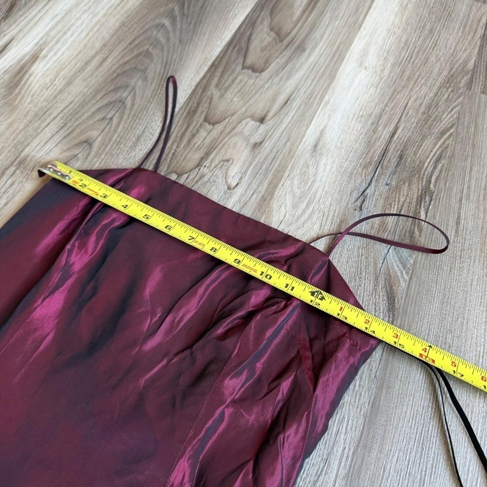 Vintage Vera Wang Burgundy Wine Iridescent Taffeta Maxi Dress Formal Gown 8 - Picture 8 of 10